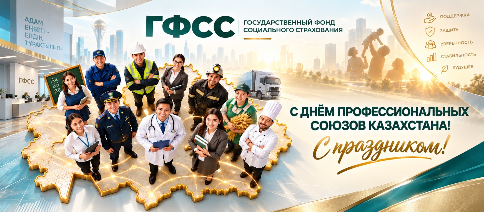 Уважаемые представители профсоюзных организаций, ветераны труда и дорогие казахстанцы!